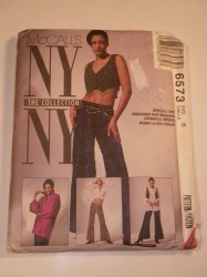 6573 NY NY SLASH TUNIC, TOP, VEST, LO RISE BELL PANTS PATTERN 4